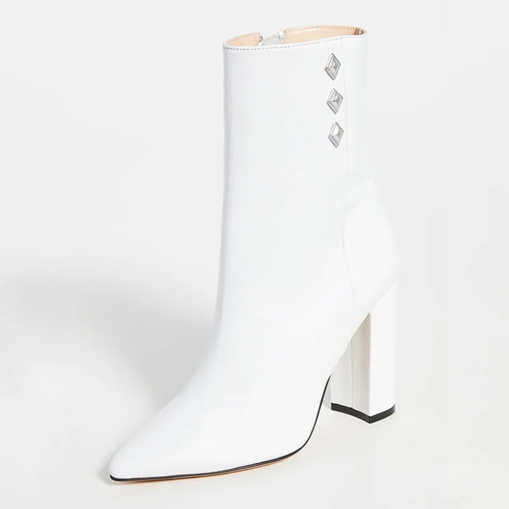 IRO White Leather Ankle Boots